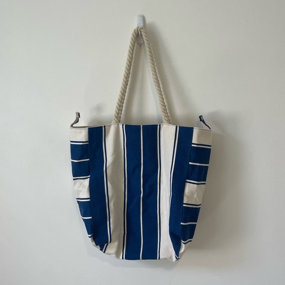 Lancôme Cream and Blue Tote Bag - Picture 1 of 5